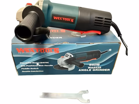 Pulidora angular pequeña 4-1/2 pulgadas 840W Wtools para corte y desbaste de metales en Colombia