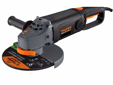 Pulidora angular industrial 9 pulgadas 2100W Truper para corte y desbaste pesado en Colombia