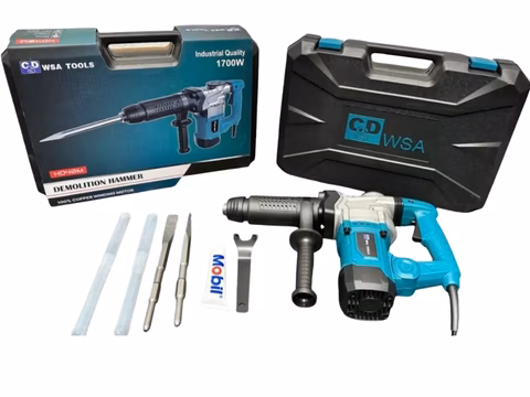Taladro picador demoledor 40M Wtools 1.700W verde para demolición de concreto en Colombia